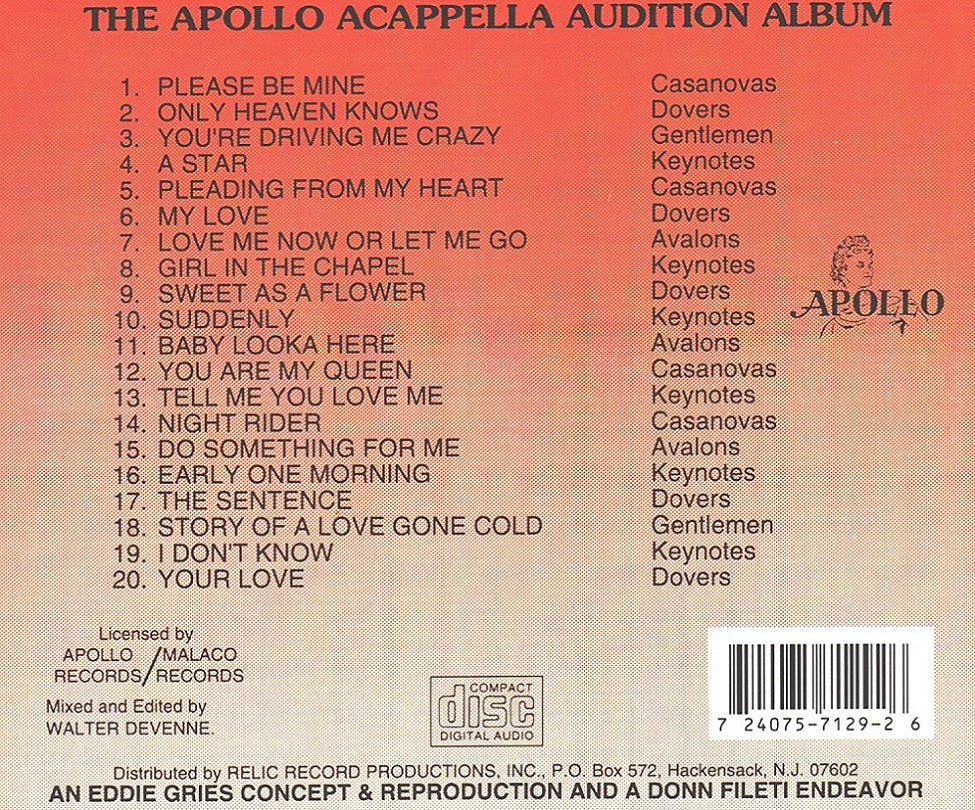 CD - VA - The Apollo Acappella Audition Album