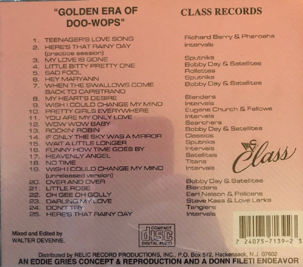 CD - VA - The Golden Era Of Doowops: The Groups Of Class Records