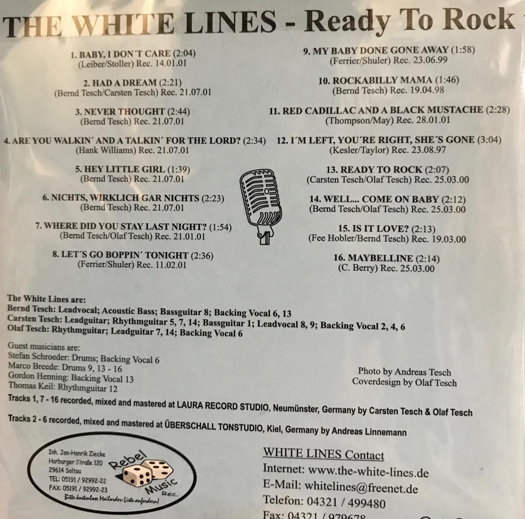 CD - White Lines - Ready To Rock