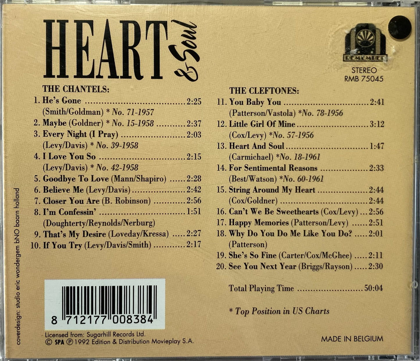 CD - Chantels & Cleftones - Heart & Soul