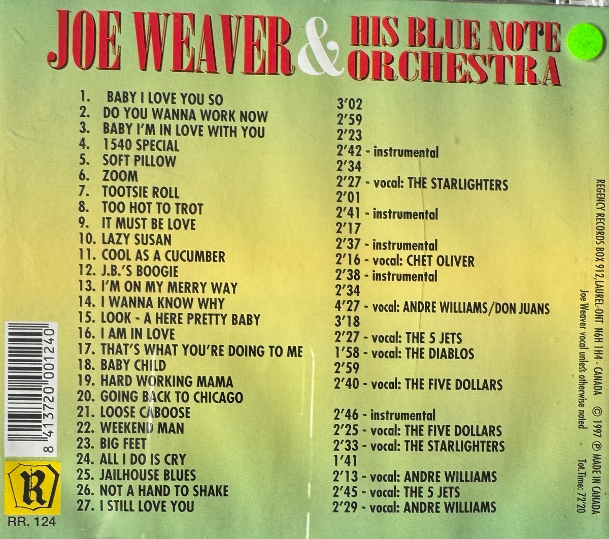 CD - Joe Weaver & His Blue Note Orchestra - Baby I Love You So