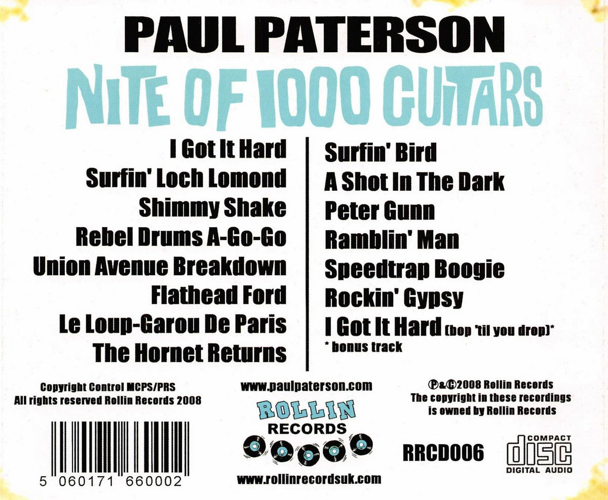 CD - Paul Paterson - Nite Of 1000 Guitars