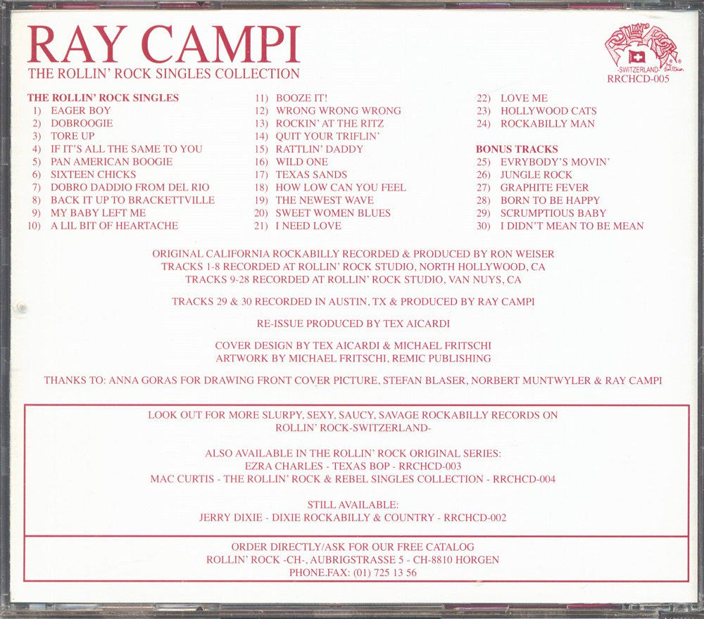 CD - Ray Campi - The Rollin' Rock Singles Collection