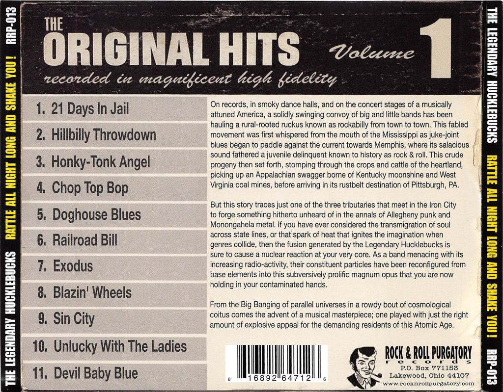 CD - Legendary Hucklebucks - Rattle All Night Long & Shake