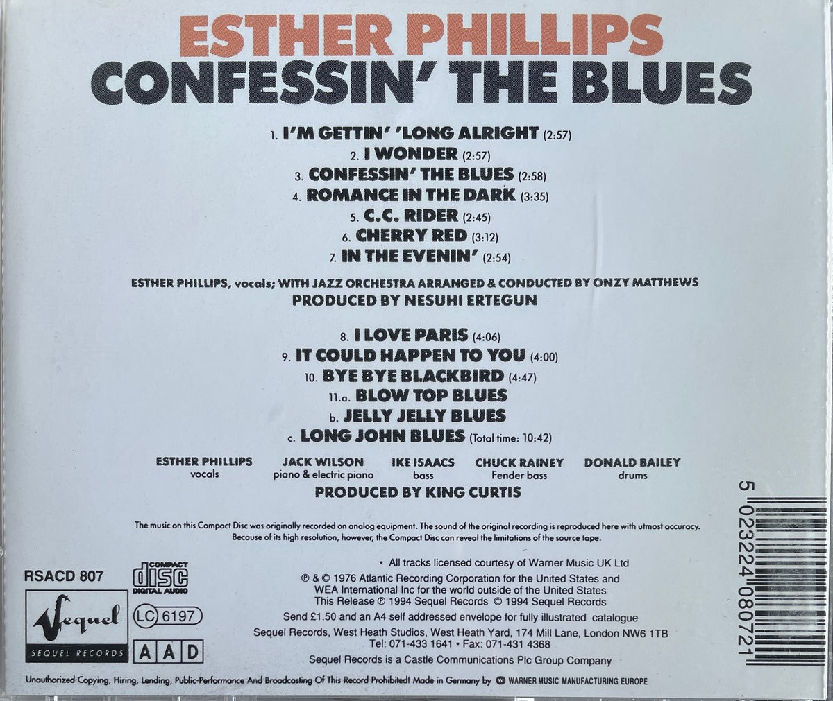 CD - Esther Phillips - Confessin' The Blues