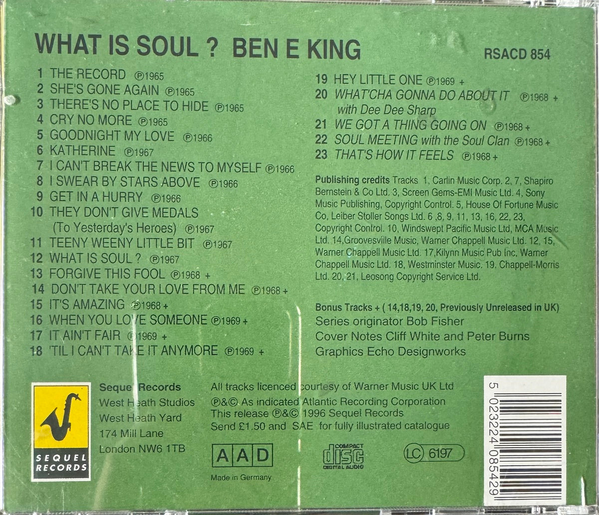 CD - Ben E King - What Is Soul? - Anthology Five