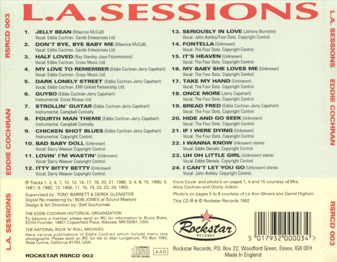 CD - Eddie Cochran - L.A. Sessions