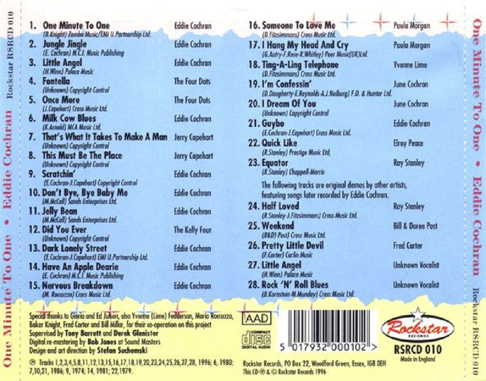 CD - Eddie Cochran - One Minute To One