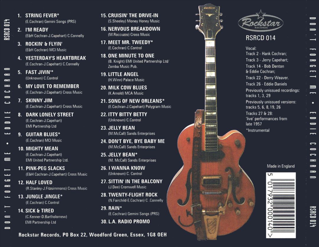 CD - Eddie Cochran - Dont Forget Me