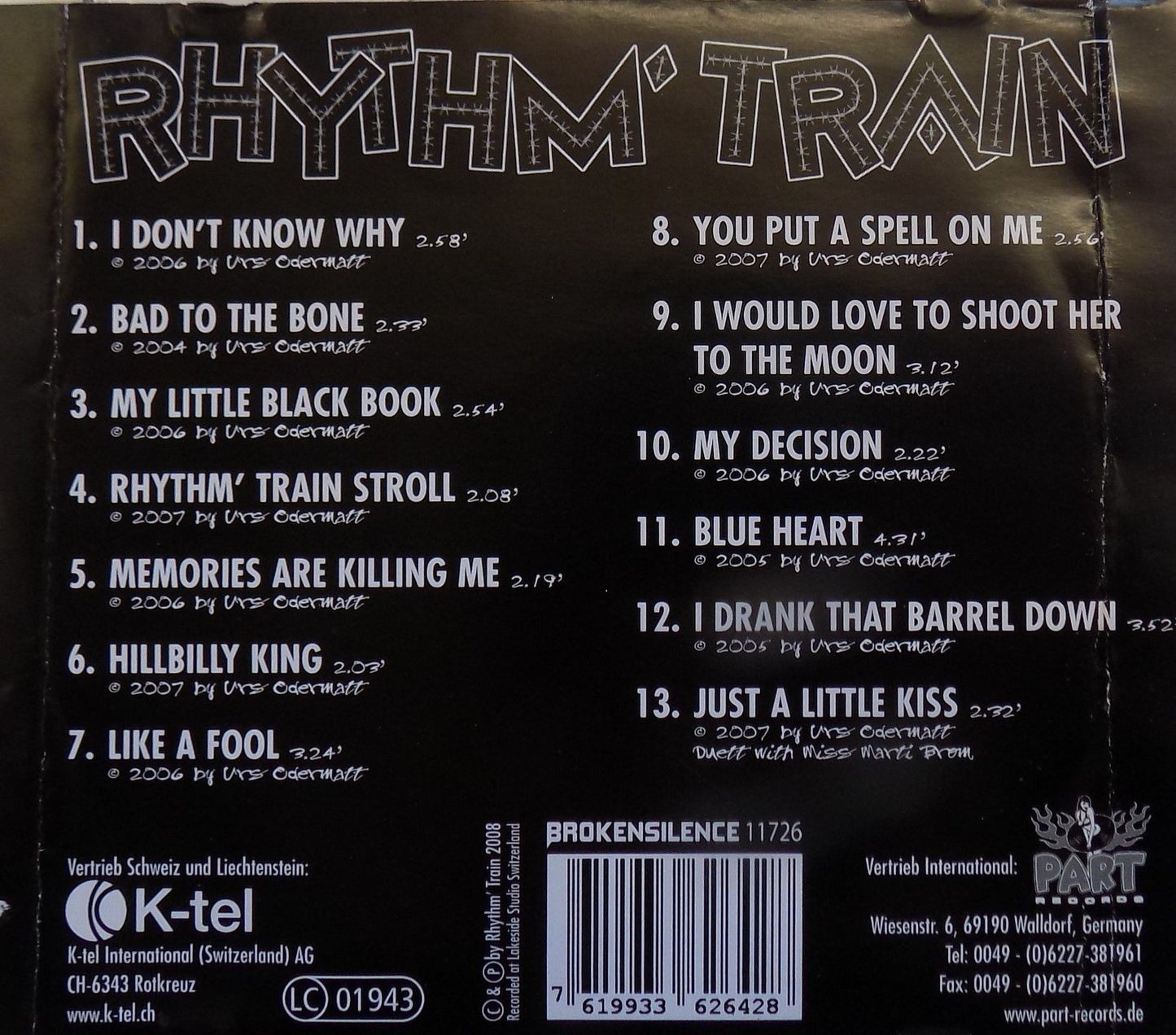 CD - Rhythm Train - Bad To The Bone