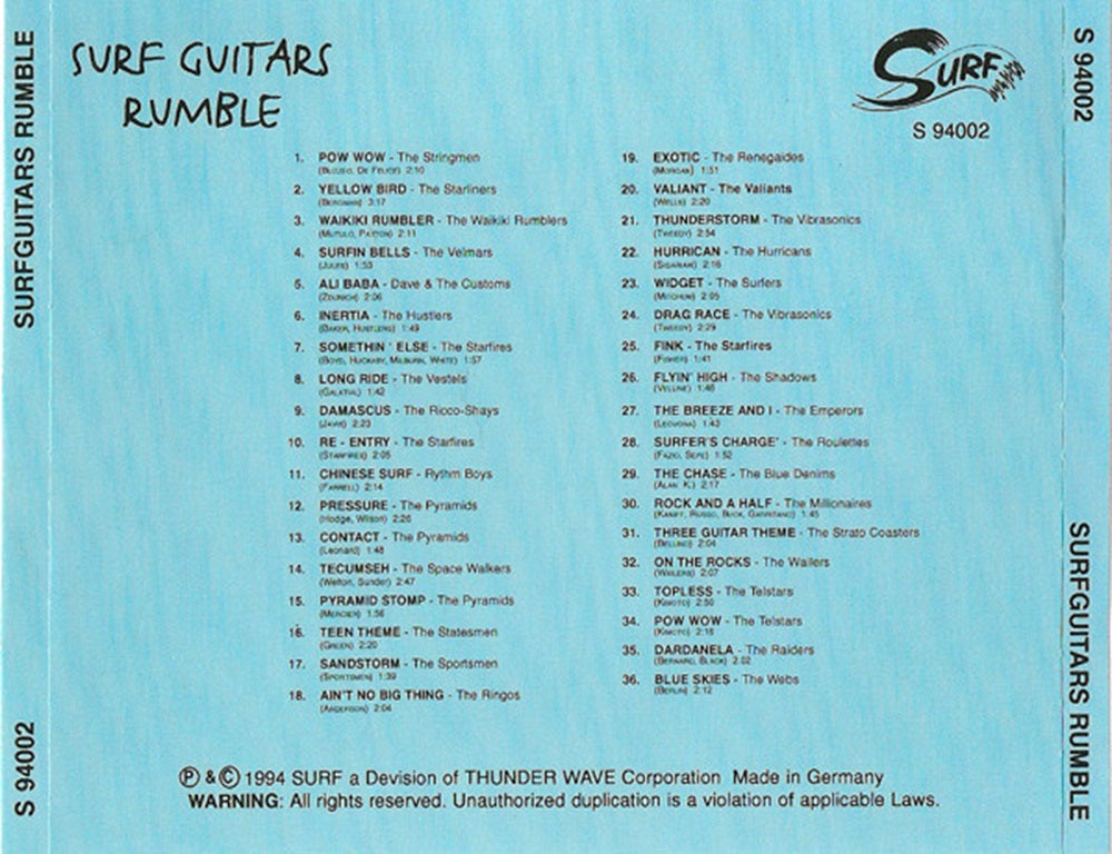 CD - VA - Surf Guitars Rumble