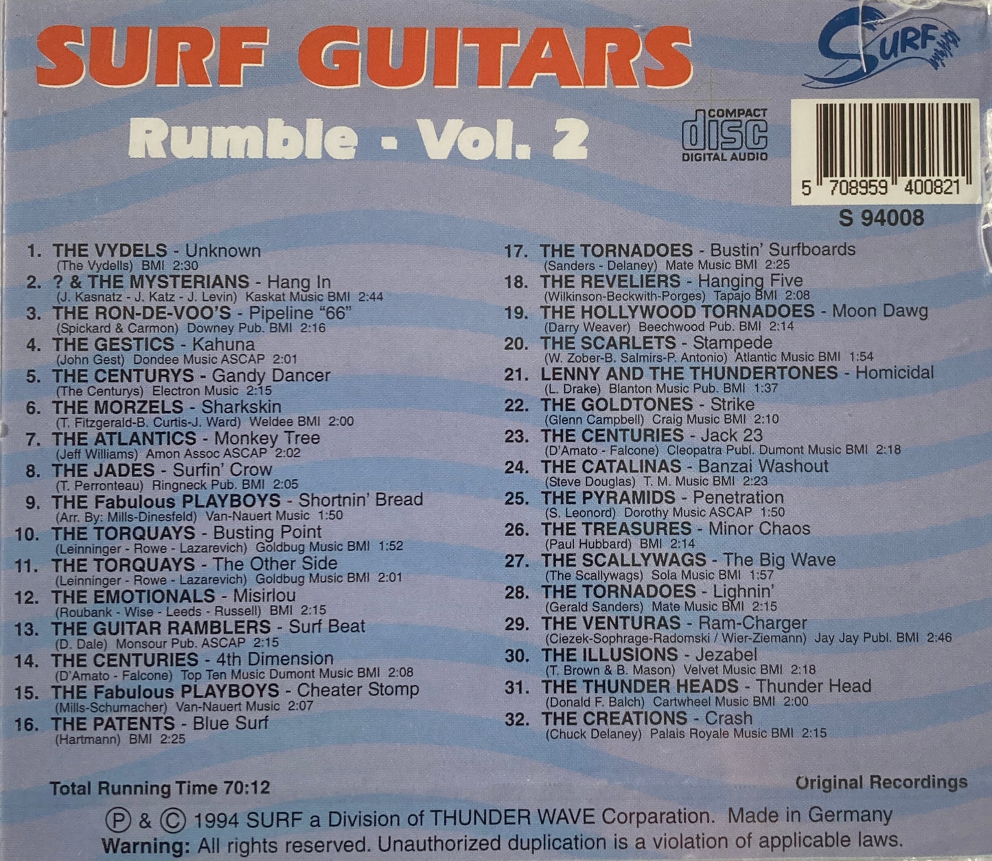 CD - VA - Surf Guitars Rumble Vol.2