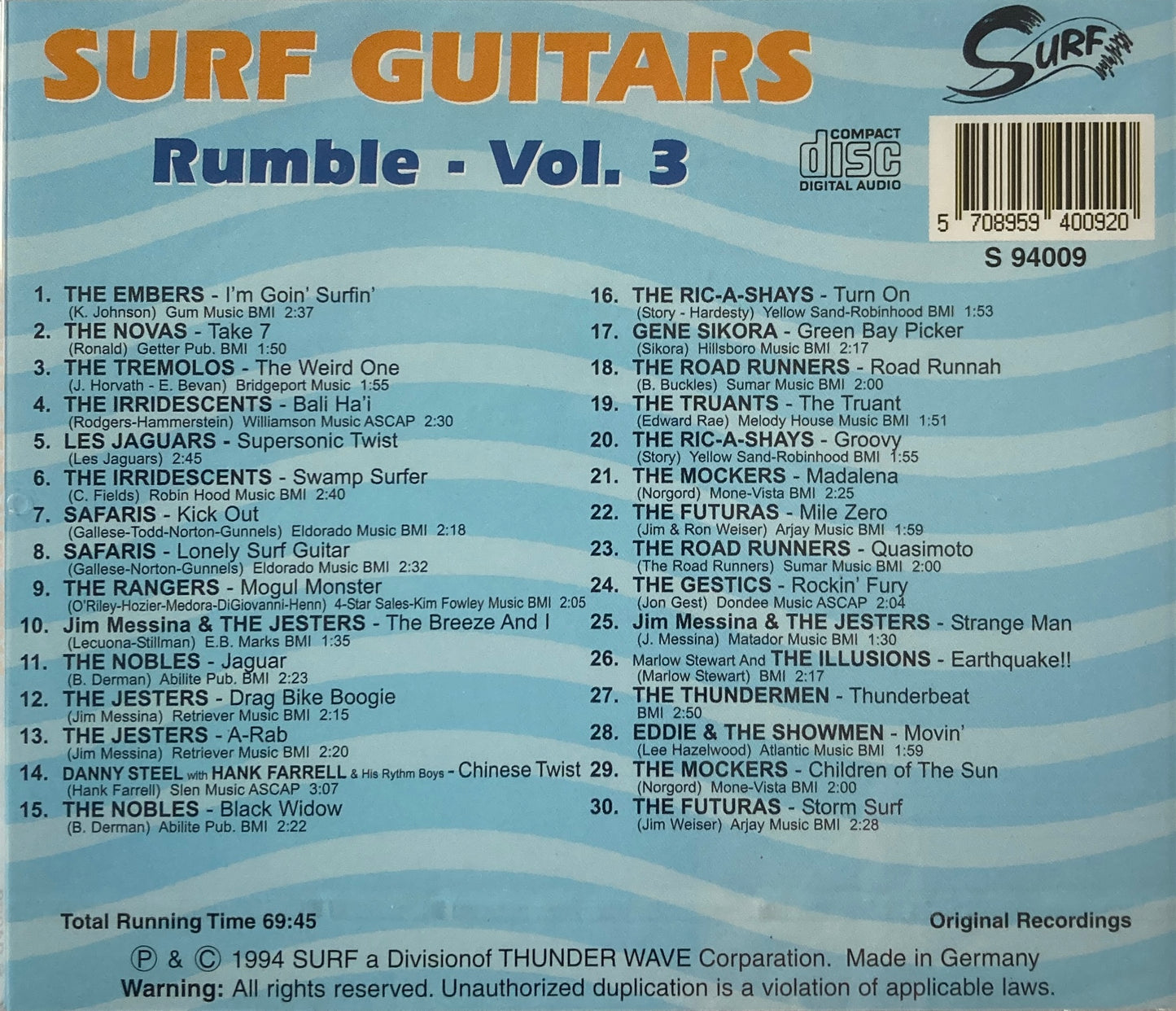 CD - VA - Surf Guitars Rumble Vol. 3