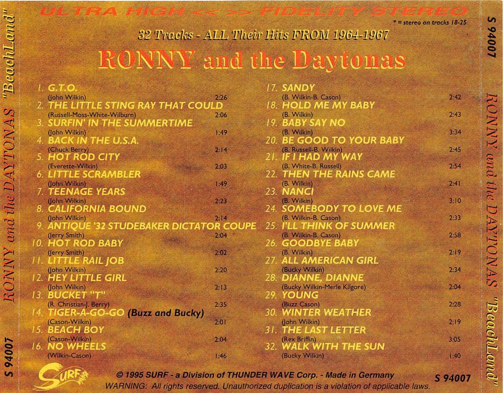 CD - Ronny & The Daytonas - BeachLand