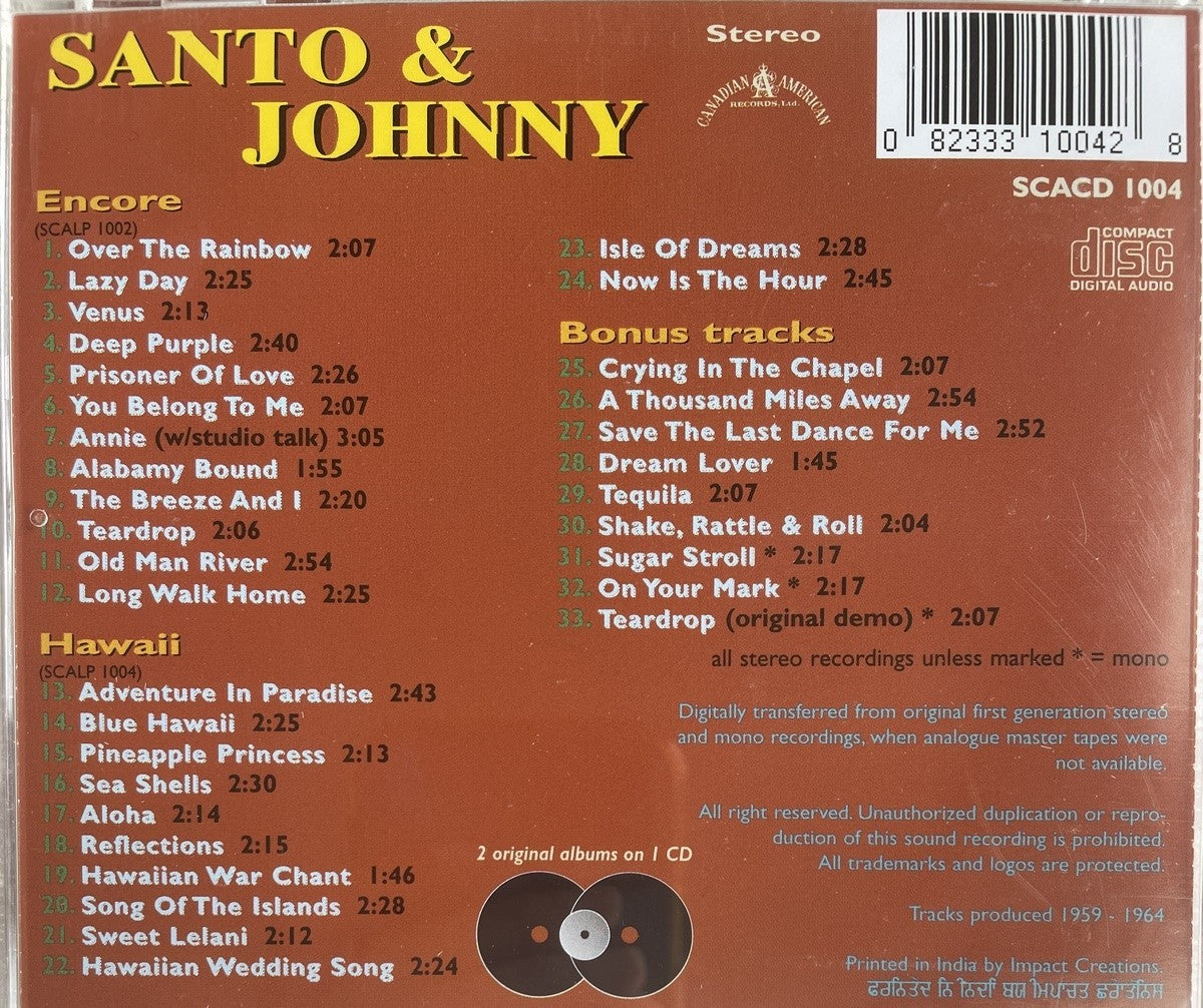 CD - Santo & Johnny - Encore/Hawaii