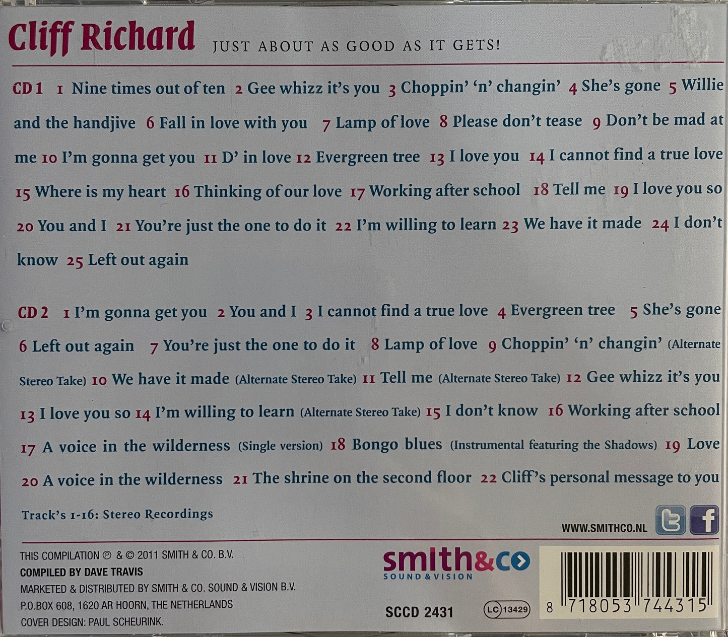 CD-2 - Cliff Richard - Just About As Good As It Gets! Vol. 2