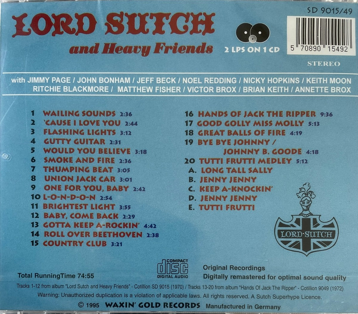 CD - Lord Sutch And Heavy Friends - Self Titled