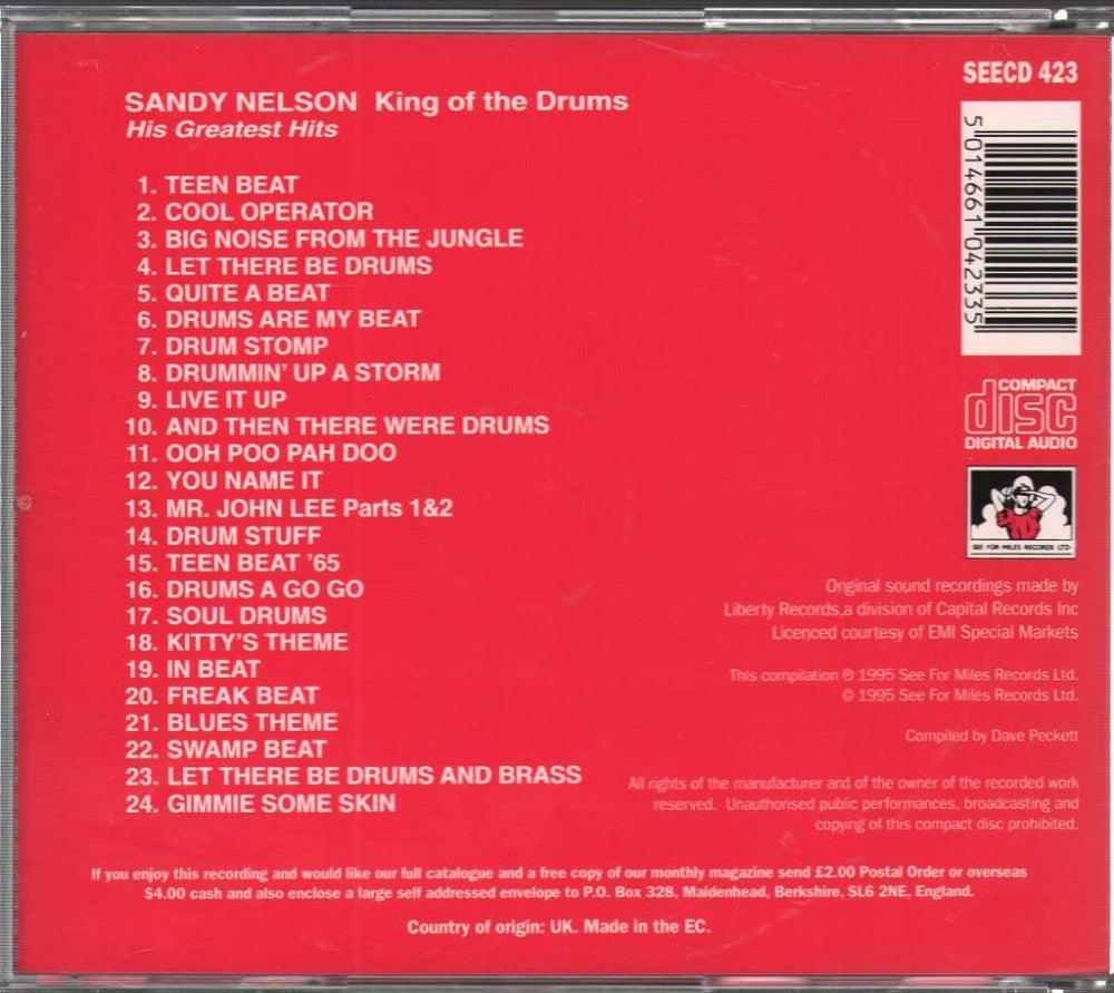 CD - Sandy Nelson - King Of The Drums His Greatest Hits