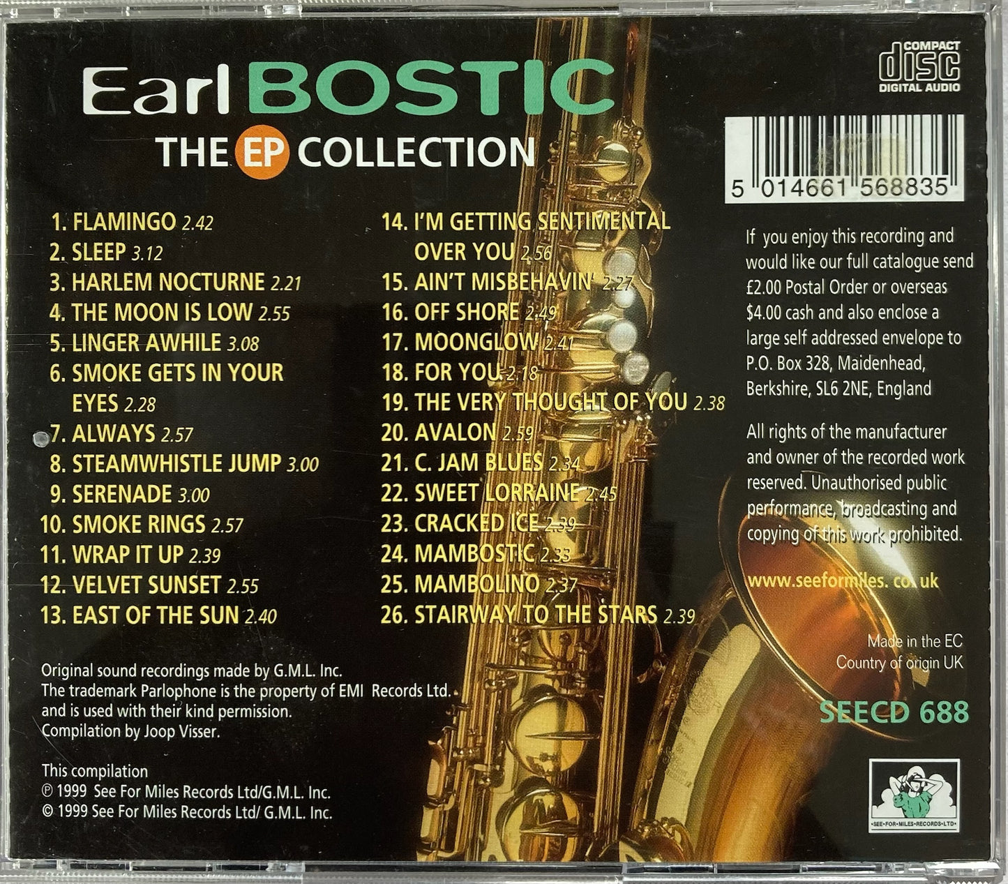 CD - Earl Bostic - The EP Collection