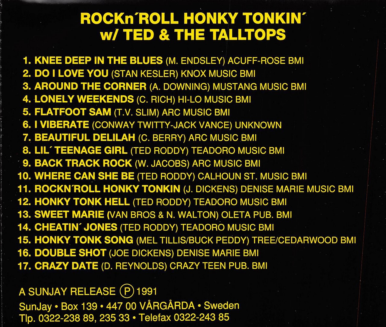 CD - Ted & The Talltops - Rock And Roll Honky Tonkin´