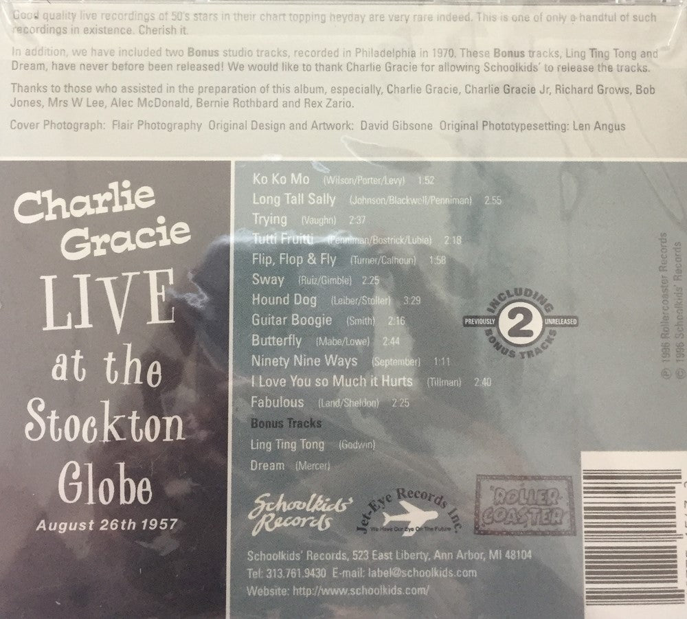 CD - Charlie Gracie - Live At The Stockton Globe