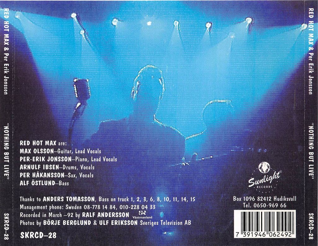 CD - Red Hot Max & Per Erik Jonsson - Nothing But Live