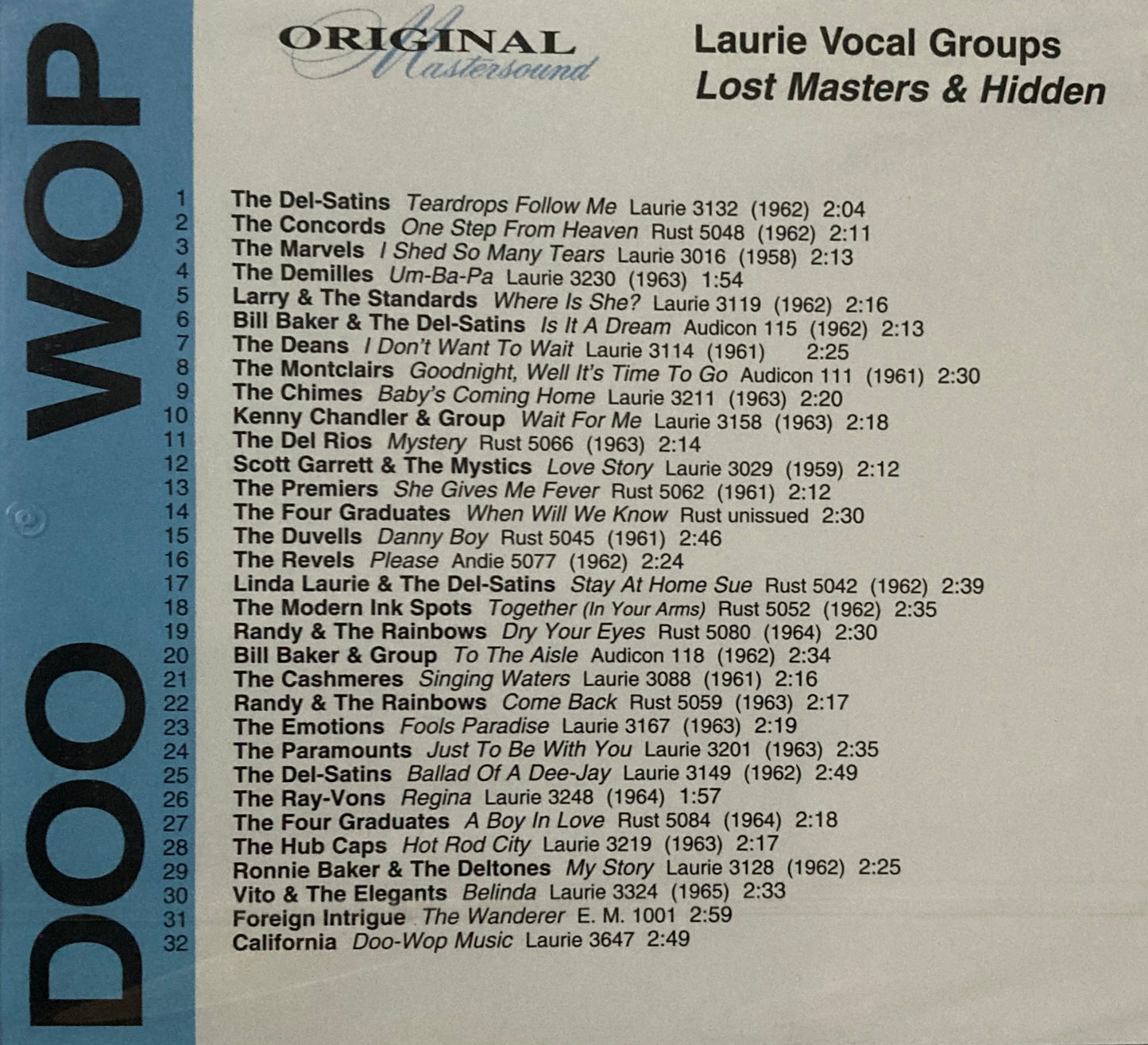 CD - VA - Laurie Vocal Groups Lost masters & hidden treasures