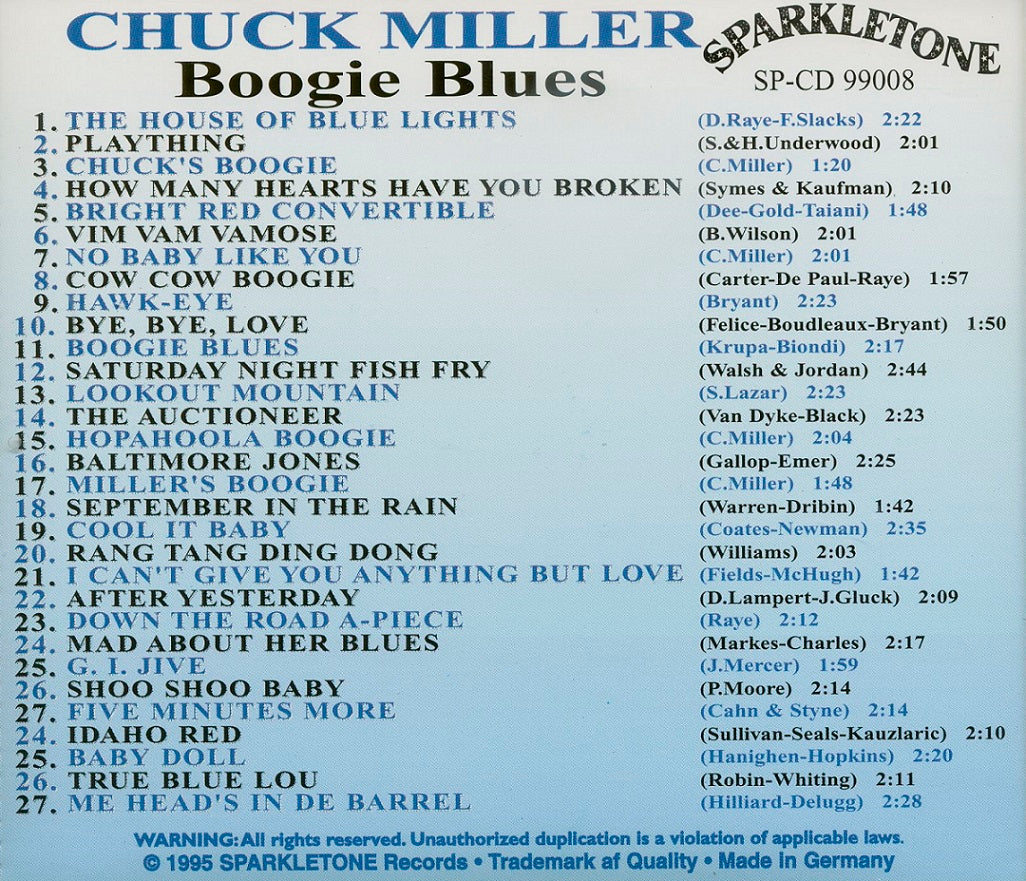 CD - Chuck Miller - Boogie Blues