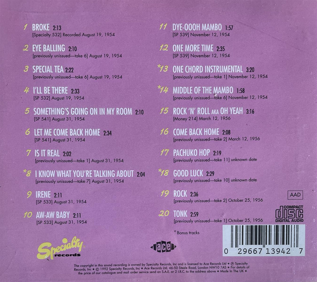 CD - Chuck Higgins - Pachuko Hop