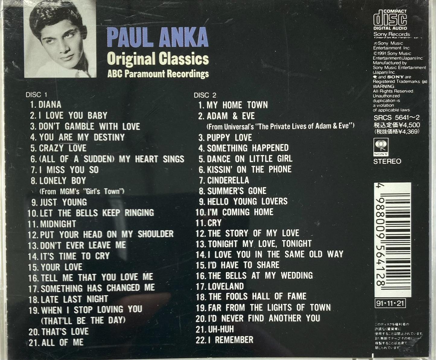 CD - Paul Anka - Original Classics