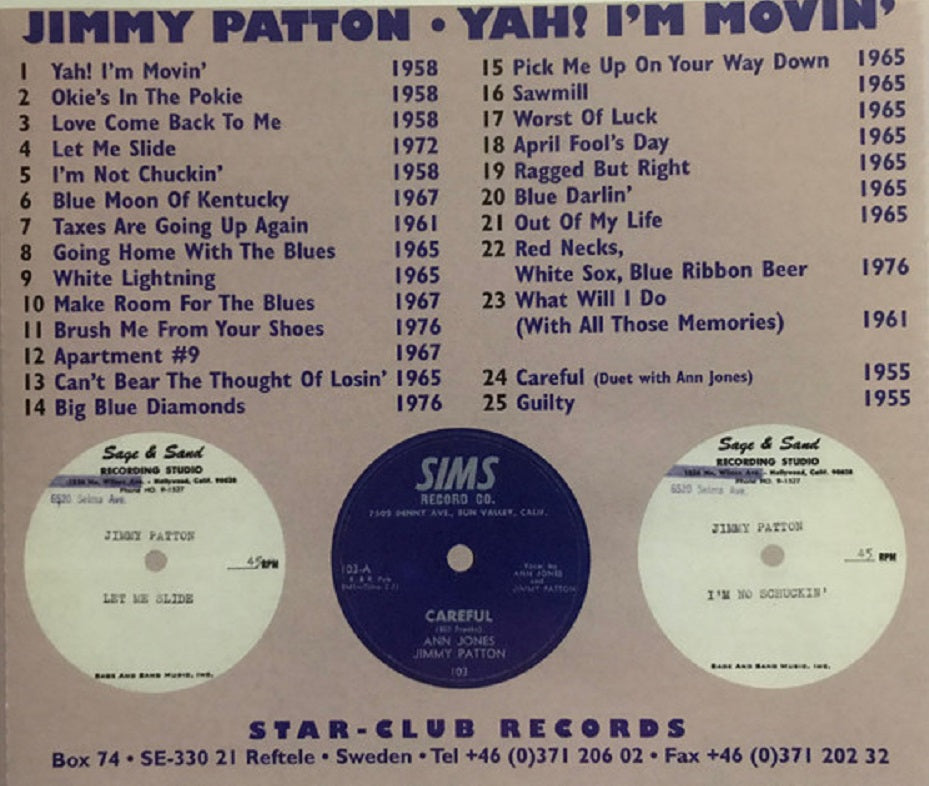 CD - Jimmy Patton - Yah! I'm Movin