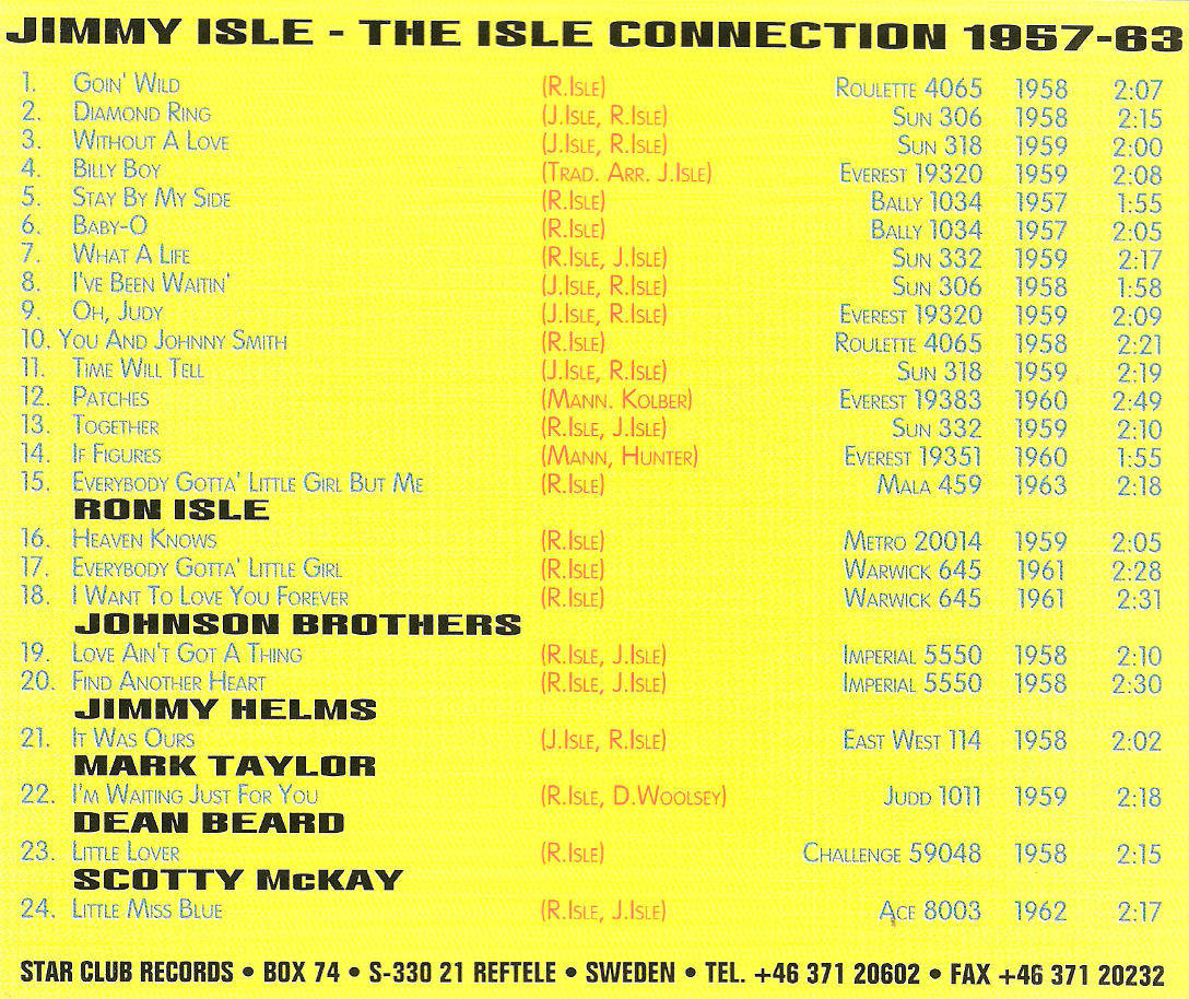 CD - Jimmy Isle - The Isle Connection 1957-63