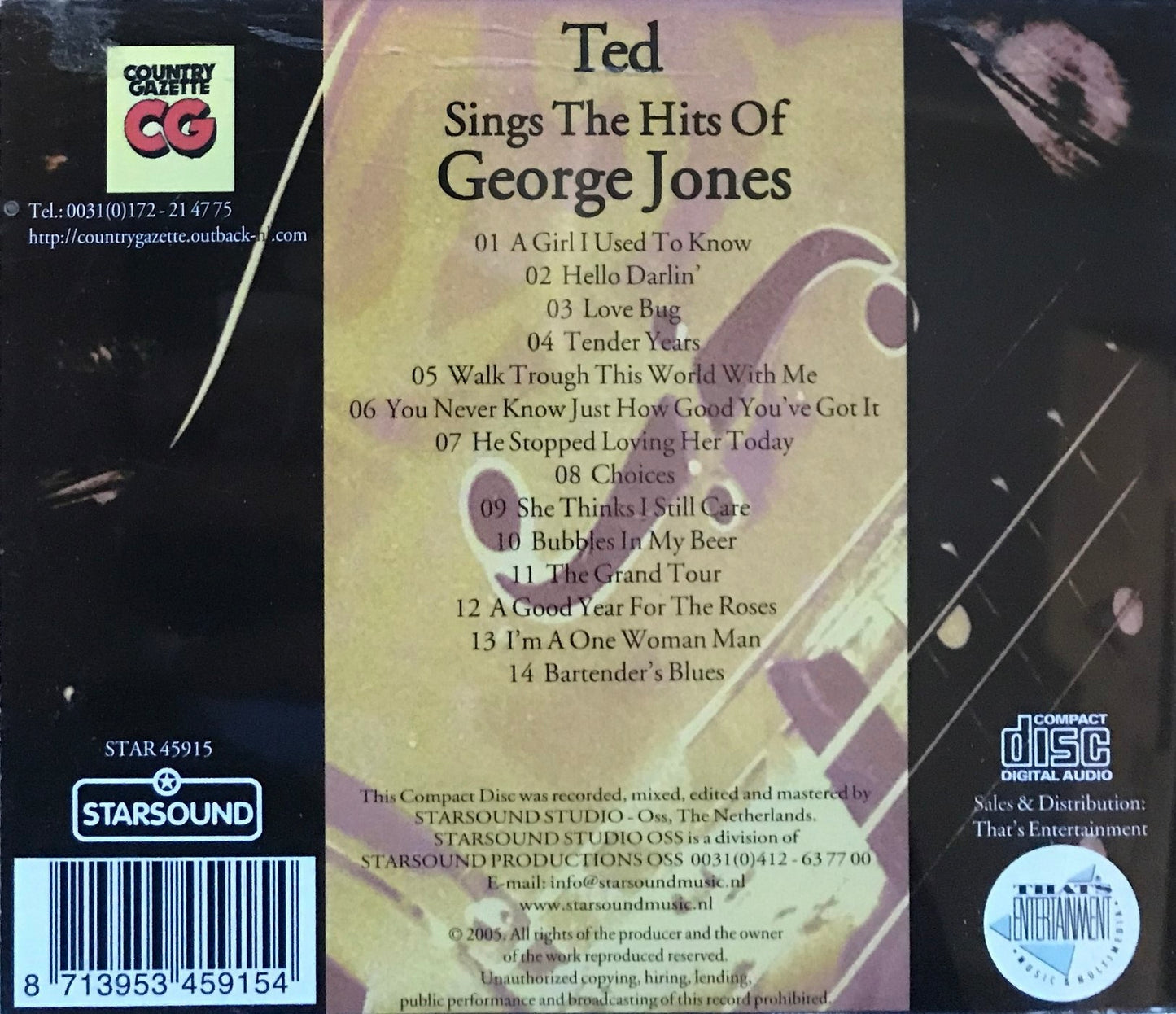 CD - Ted - Ted Sings The Hits Of George Jones