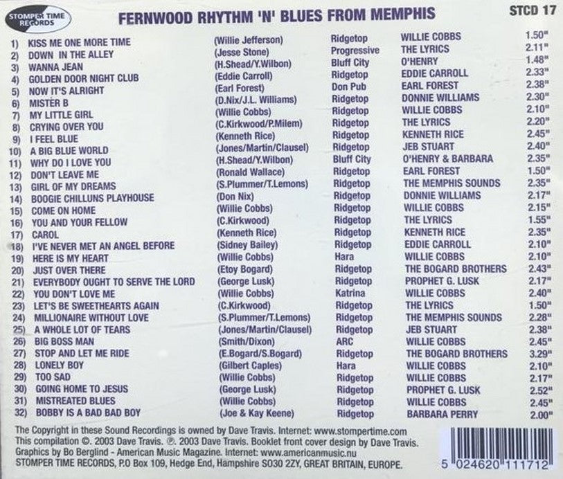 CD - VA - Fernwood Rhyhtm And Blues From Memphis