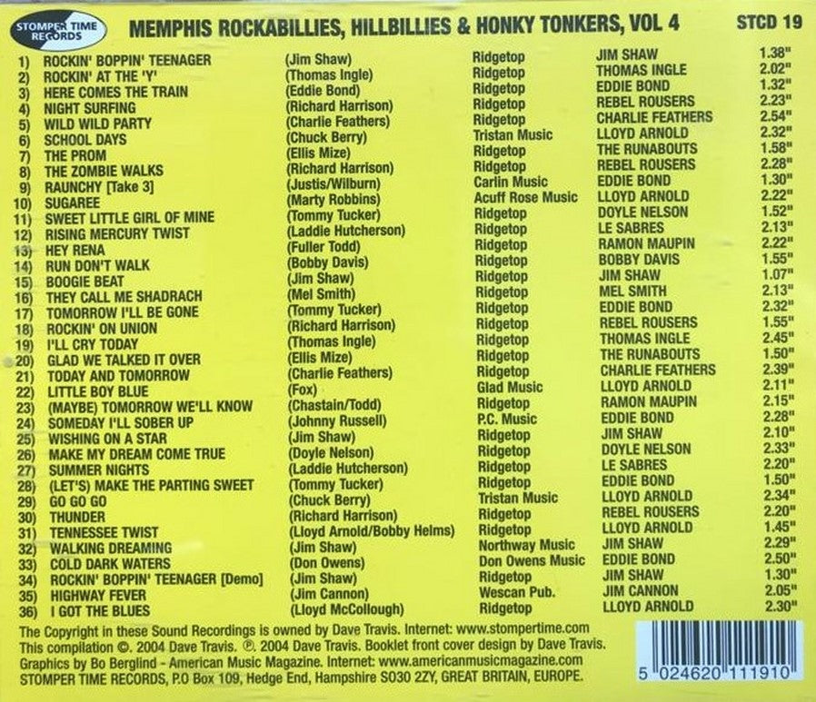 CD - VA - Memphis Rockabillies, Hillbillies And Honky Tonkers Vol. 4