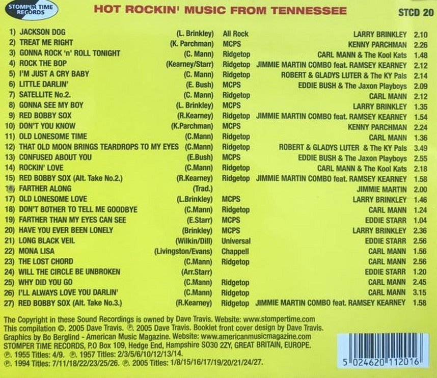 CD - VA - Hot Rockin' Music From Tennessee Vol. 1