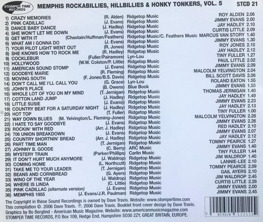 CD - VA - Memphis Rockabillies, Hillbillies And Honky Tonkers Vol. 5