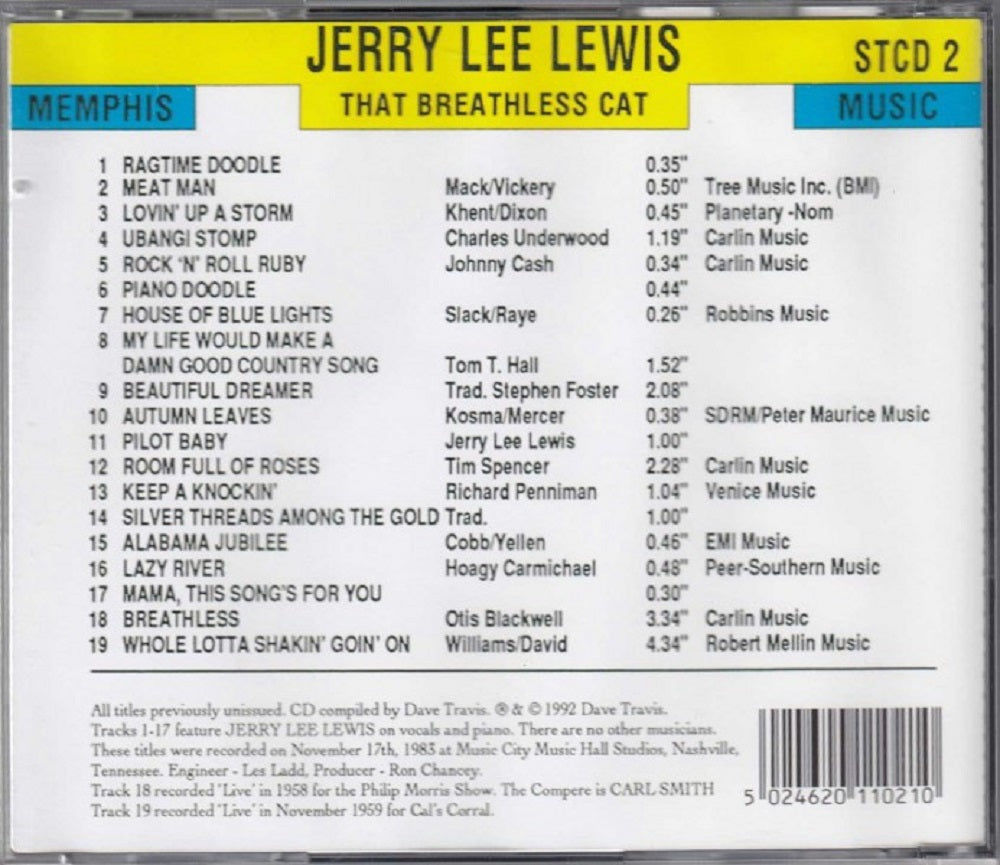 CD - Jerry Lee Lewis - That Breathless Cat