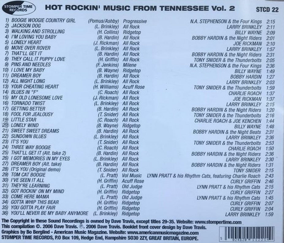 CD - VA - Hot Rockin' Music From Tennessee Vol. 2