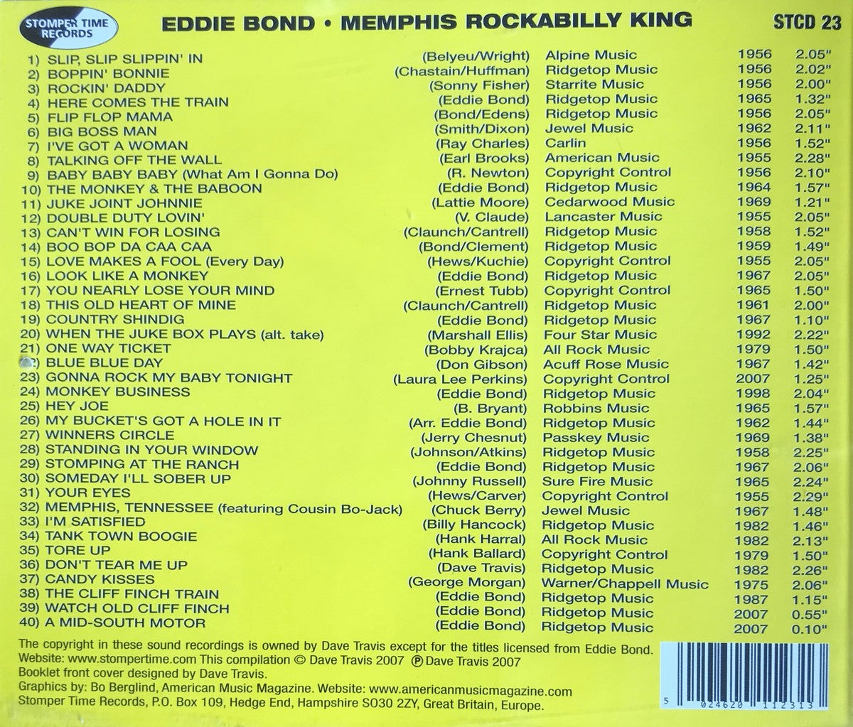 CD - Eddie Bond - Memphis Rockabilly King