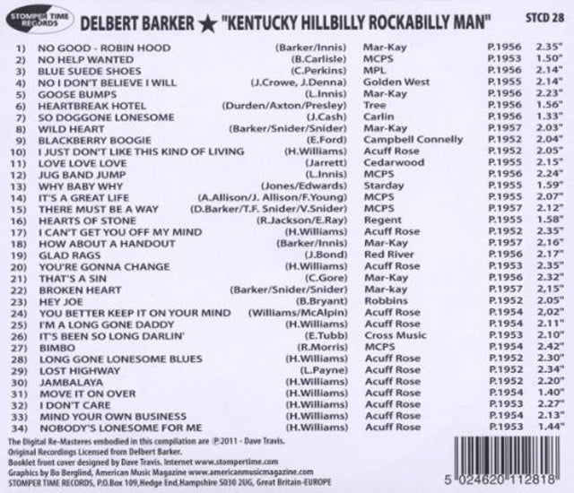 CD - Delbert Barker - Kentucky Hillbilly Rockabilly Man