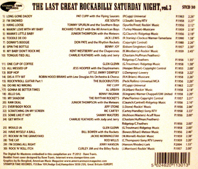 CD - VA - The Last Great Rockabilly Saturday Night Vol. 3