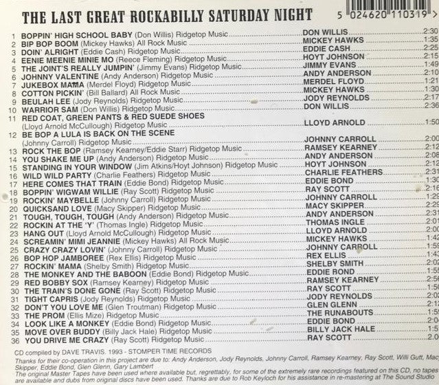 CD - VA - The Last Great Rockabilly Saturday Night Vol. 1