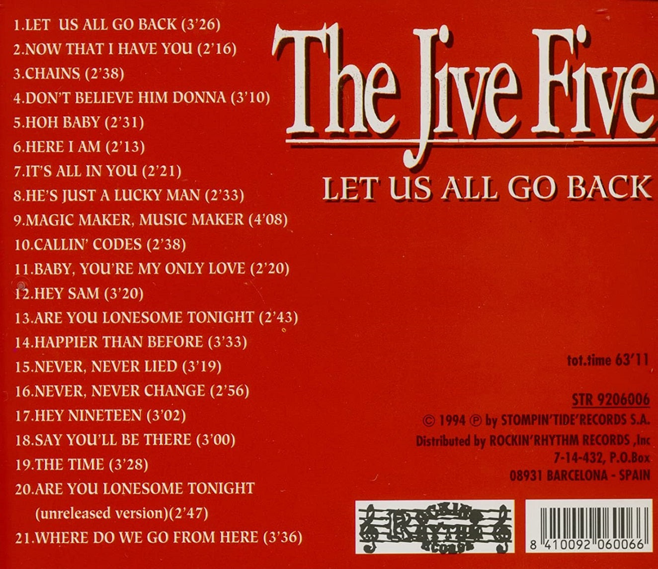 CD - Jive Five - Let Us All Go Back