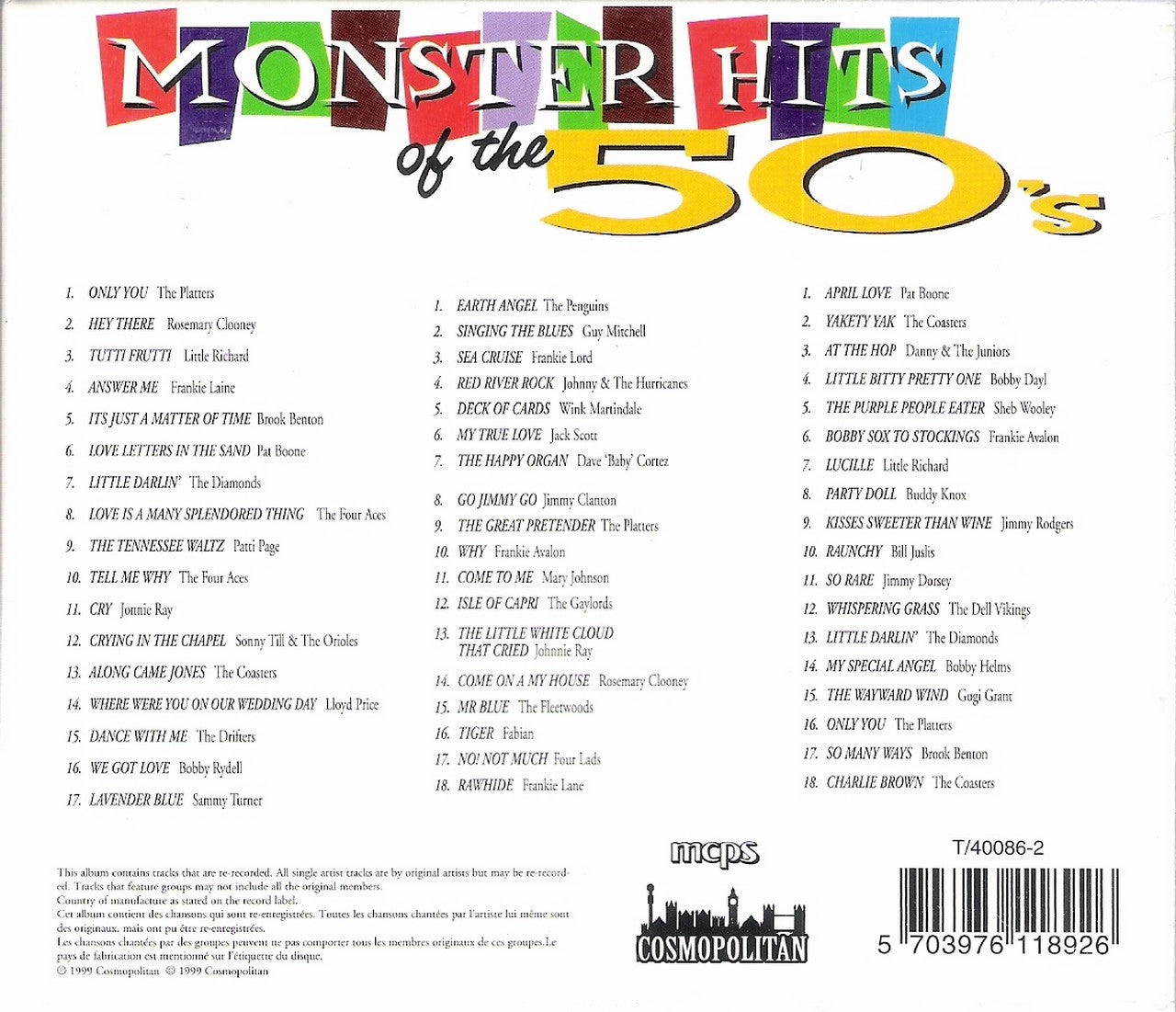 CD-3 - VA - Monster Hits Of The 50s