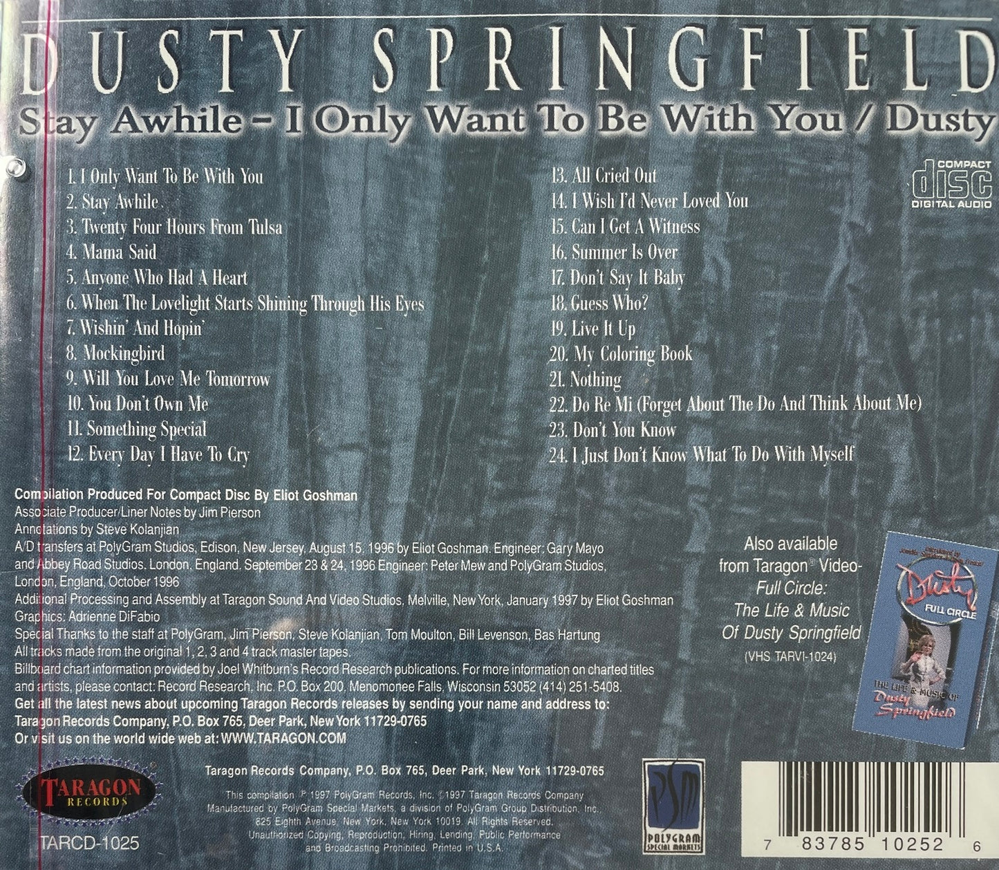 CD - Dusty Springfield - Stay Awhile - I Only Want To Be With You