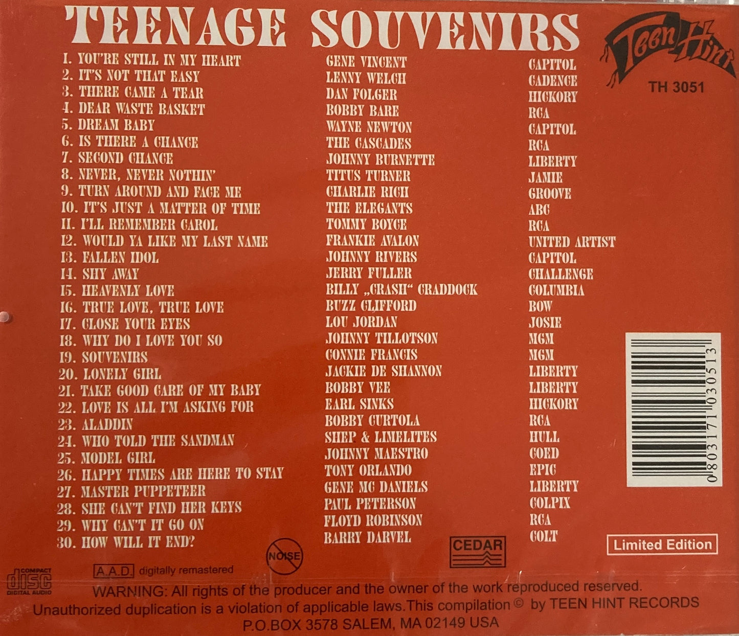 CD - VA - Teenage Souvenirs