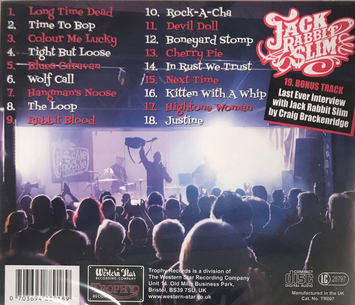 CD - Jack Rabbit Slim - Live at the Hoochie Coochie Club