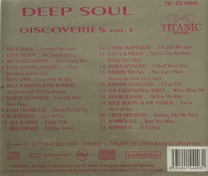 CD - VA - Deep Soul Discoveries Vol. 3