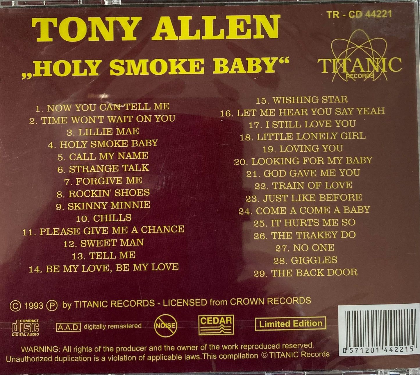 CD - Tony Allen - Rock'n'Roll With "Holy Smoke Baby"